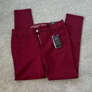 American Eagle Outfitters Women’s Burgundy Skinny Knit Jeggings